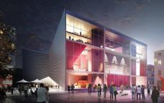 BIG为阿尔巴尼亚国家剧院设计了蝴蝶结形状的建筑