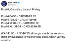 Google Pixel 4 Pixel 4 XL价格在发布前一周泄漏